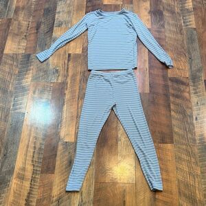Avauma Kids Blue Striped Long Sleeve Pajama Set 7T (BK5)